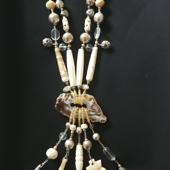 Vintage 'Sea Dreaming' designer beaded Amulet necklace by Maggie Zee - Picture 4 of 6